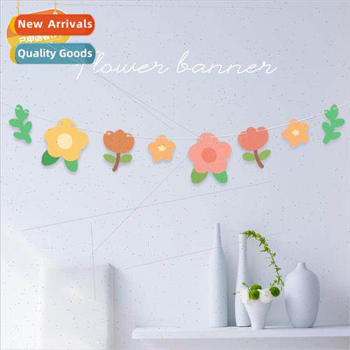 Leaves flowers pull flag birthday party decoration decoratio