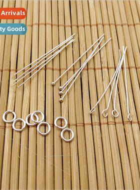 S925 silver nine words needle T word needle beads open circl