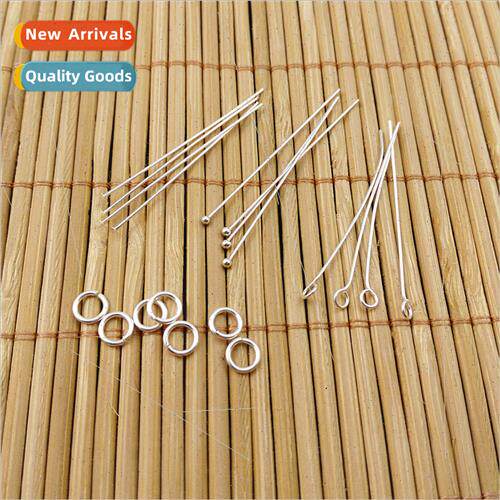 S925 silver nine words needle T word needle beads open circl