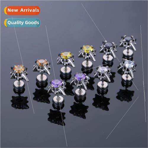 Europe set hip-hop male stainless steel earrings punk wh dia