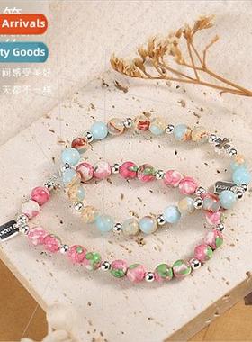 Color clashing shoushane beaded bracelet women summer ins ni