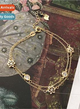 s925 silver hjewelry women Europe ins niche zirconia snowfla