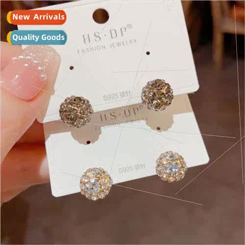 Koreafashion small zirconia earrings s925 silver needle exqu