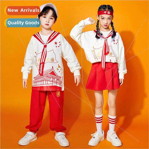 Childrens cheerleading permance costumes kindergarten I love