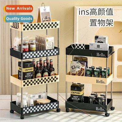 Multi-layer fru vegetable sundry organizer movable trolley d