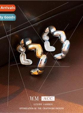Electroplating love heart open ring female metal index finge