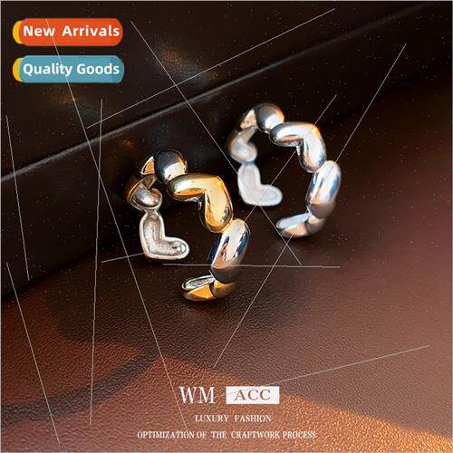 Electroplating love heart open ring female metal index finge