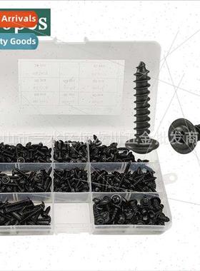 360pcs black zinc plated self-tapping screws wh washers boxe