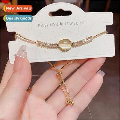 Korea celebry zirconia oval cat eye stone bracelet female fa
