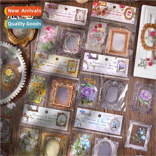 Flower Frame Erimoire PET Sticker Pack Vintage Flower DIY De