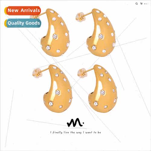 Europe new fashion wild tanium steel gold-plated geometric d