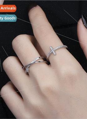 Cross opening ring female Korea country fashion student ins