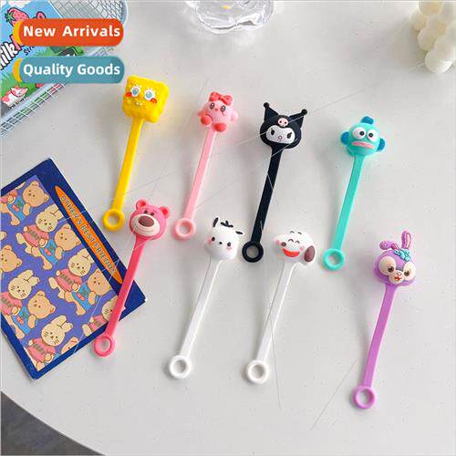 Cartoon silicone cat claw headphone cable data cable harness