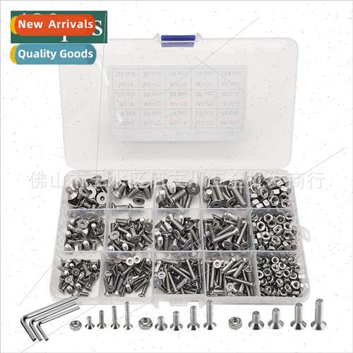 480pcs boxed 304 hexagon bolts nuts wh wrench M3M4M5 combo s