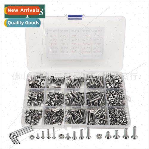 480pcs boxed 304 hexagon bolts nuts wh wrench M3M4M5 combo s