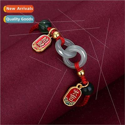 Ring interlocking handmade red rope jewelry peace happiness