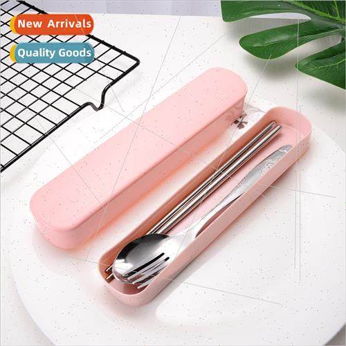 Stainless Steel Cutlery 3 pcs Portable Student Fork Spoon Ch