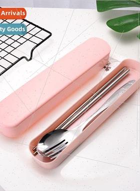 Stainless Steel Cutlery 3 pcs Portable Student Fork Spoon Ch