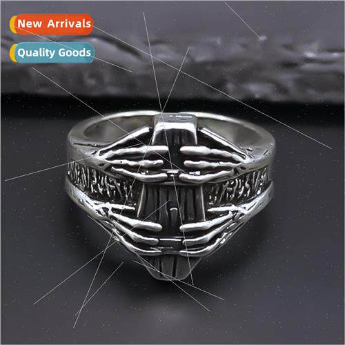 Europe creative geometric round hjewelry retro graphic ring