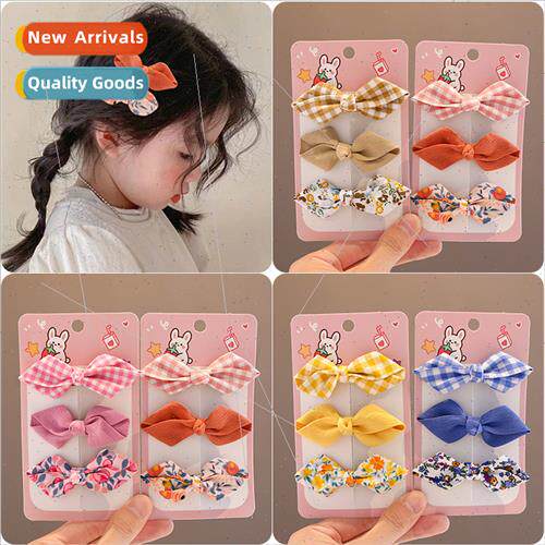 Korea children hair clips bow headdress baby side broken hai