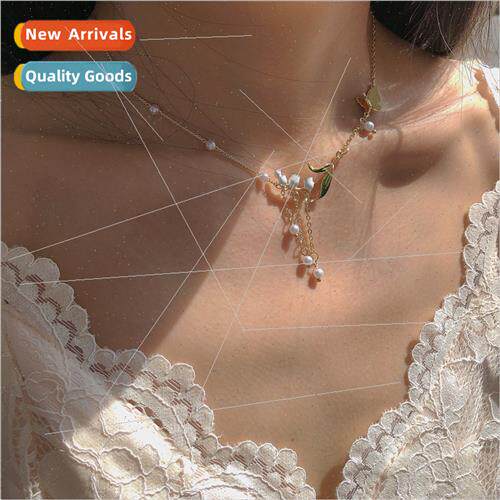 New whe bell orchid tassel necklace mori flower collarbone c