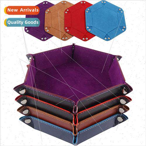 Hexagonal pu dice tray tray sundries organizer color box tab