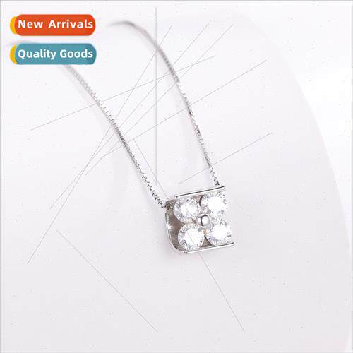 s925 silver necklace female niche semi-circle four leaves pe