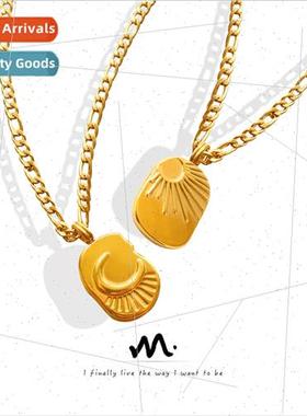 French vintage moon fiery sun embossed oval square plate pen