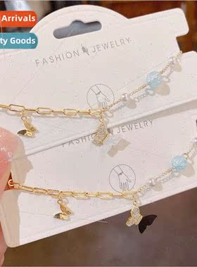 Korea Fashion mple Diamond Butterfly Bracelet Women 2022 Sum