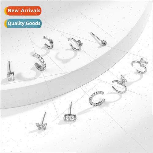 Earrings set female butterfly diamonds full earrings Europe