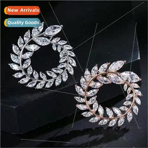 New Europe Elegant Bridal Dress Su Full Diamond Brooch  Offe