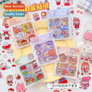Handbook stickers cute girl PET waterprostickers handbook de