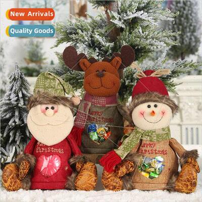 Christmas supplies imitation bark burlap candy bag creative