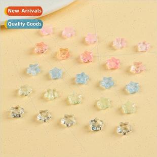 New summer cute translucent blue powder pentagram glass loos
