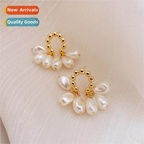 2022 fall winter new fashion baroque geometric pearl earring