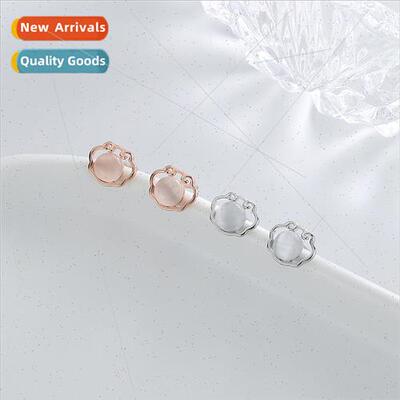 Vintage long life lock earrings diamonds auspicious clouds c