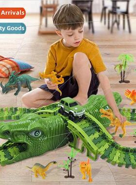 New DIY dinosaur electric railcar Children track train car r