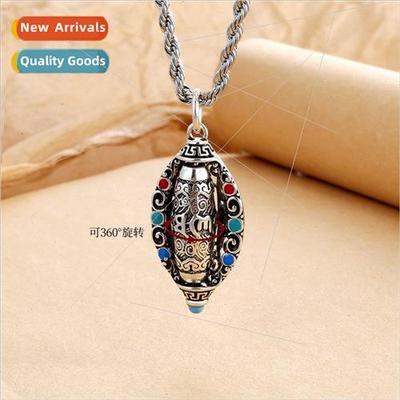 Turning six words truth sutra tube pendant men women vintage