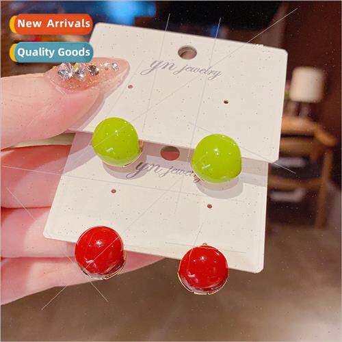 Korea fashion candy-colored earrings female autumn winter ne