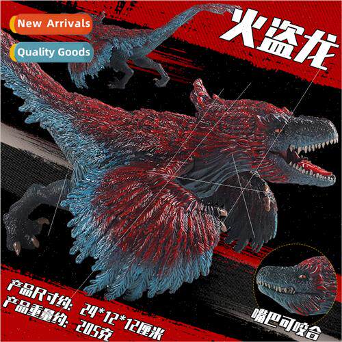 Fire piranhasaurus model dinosaur toys simulation wildlife p
