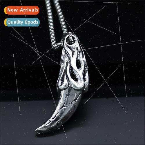 Europe new arc pointed cone pendant tide men punk necklace f