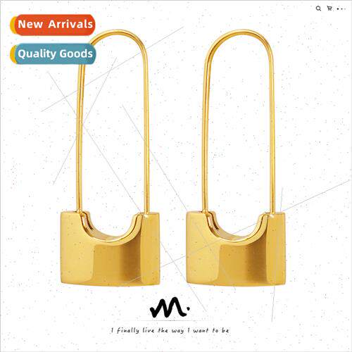 Europe new simple lock earrings set tanium steel earrings fe