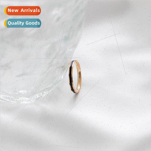 Fashion new  flowers diamond black drip rose gold tanium ste