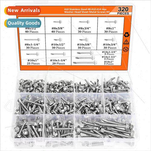 320pcs hexagon socket washer drilling tapping self drilling - 实物图