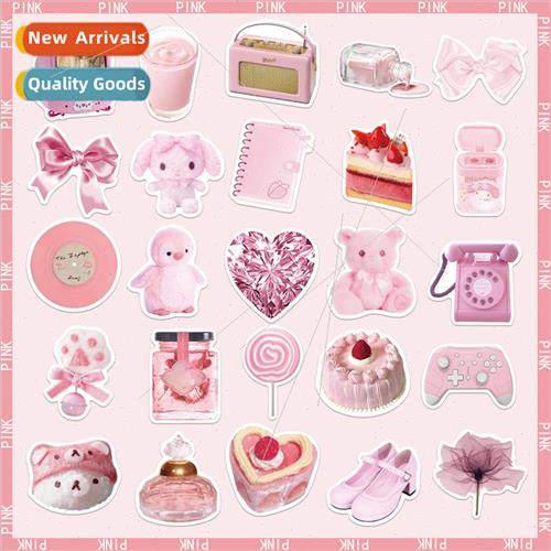 50 sheets physical pink doll stickers decoration handbook ce