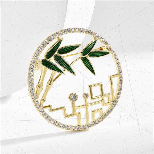 new Chinese screen bamboo brooch niche upscale female bamboo