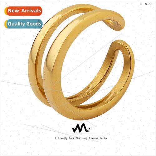 che geometric simple double opening ins ring Europe new fash