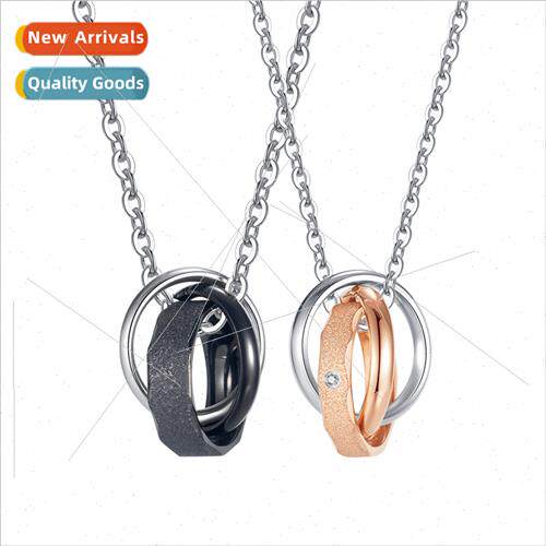 ins hip-hop simple versatile tanium steel new couple necklac