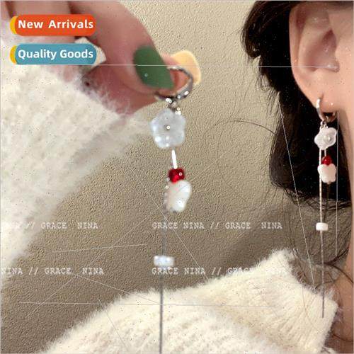 flower tassel earrings sense earrings 2023 new tide fall win