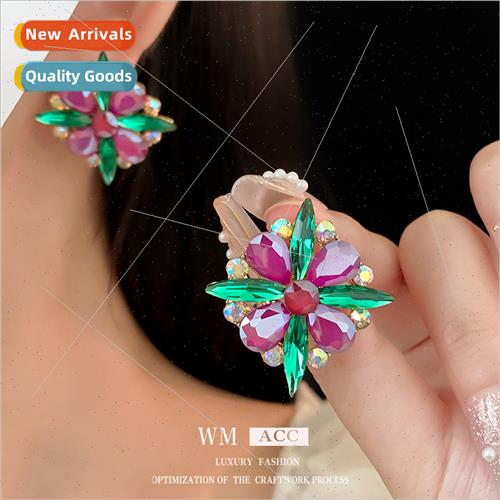 lver pin earrings wh diamonds colorful droplets French vinta